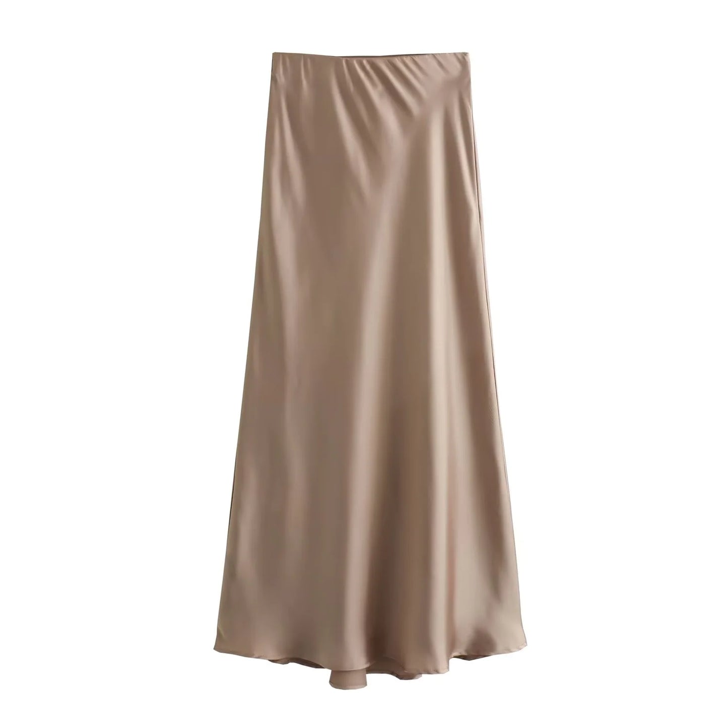 Women's Satin Pleated Midi Skirt - jasmin milk bar