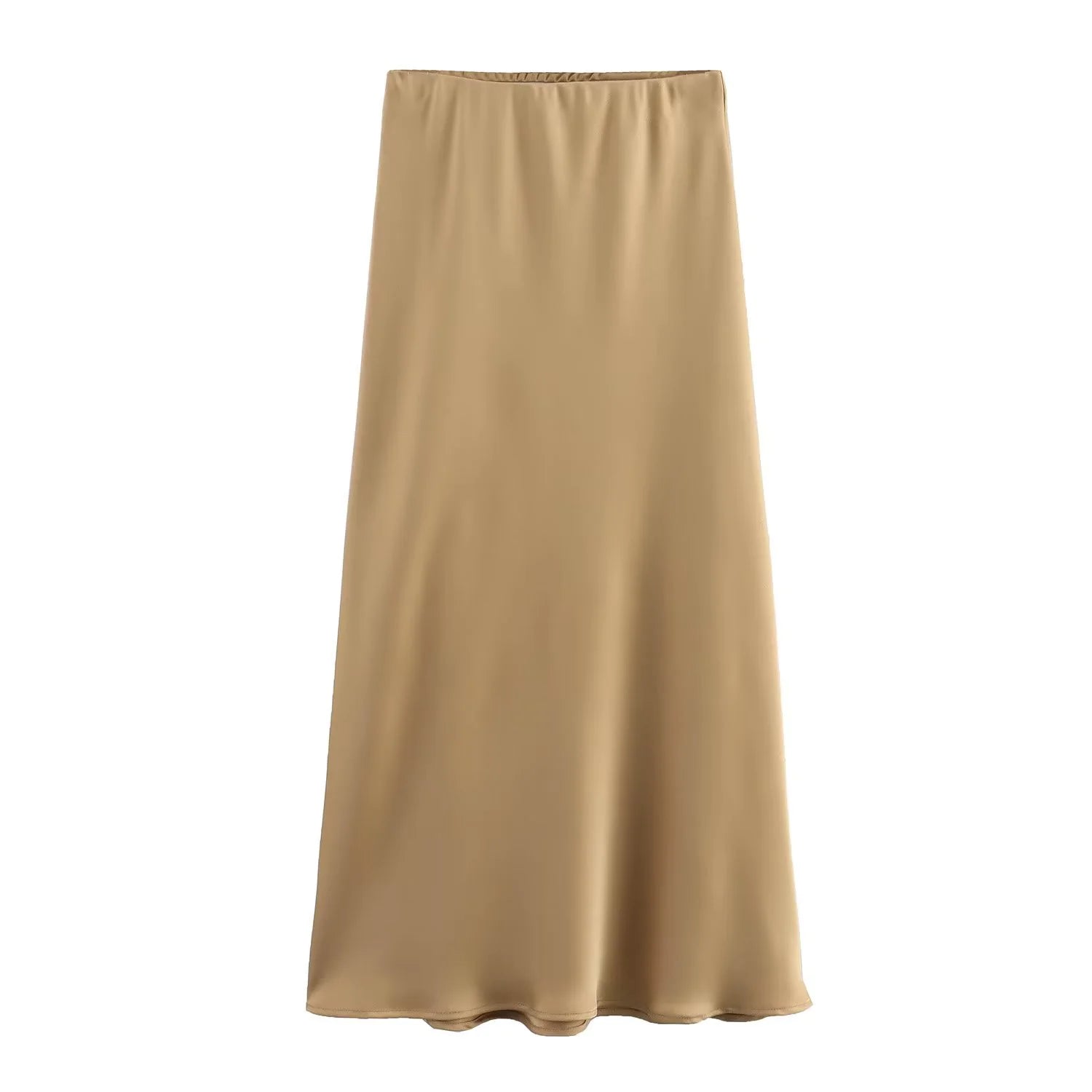 Women's Satin Pleated Midi Skirt - jasmin milk bar