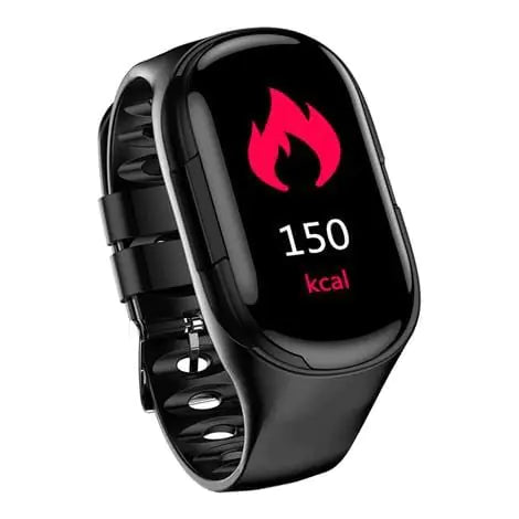 Smart Watch with Built-in TWS Wireless Bluetooth Earphone Blood Heart Rate Monitor - jasmin milk bar