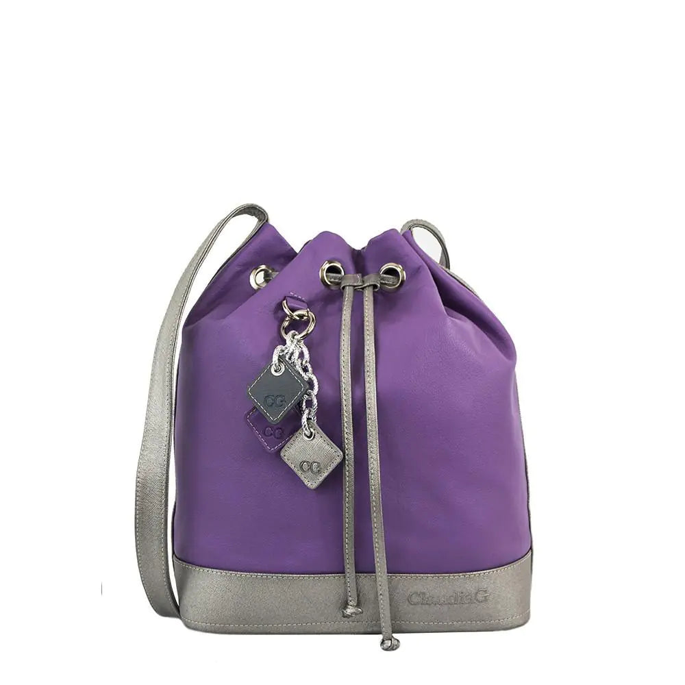 LOLA Leather Pull Bag - Plum - jasmin milk bar