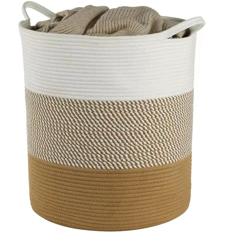 Thick Heavy Cotton Rope Laundry Bucket - jasmin milk bar