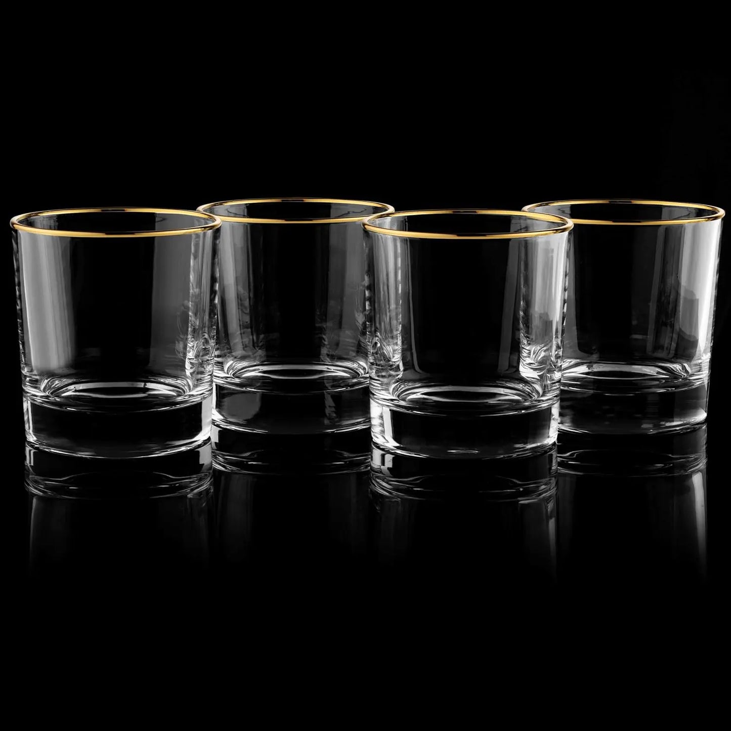 Gold-Rimmed Whiskey Tumblers Set Of 4 - jasmin milk bar