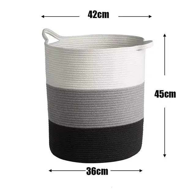 Thick Heavy Cotton Rope Laundry Bucket - jasmin milk bar