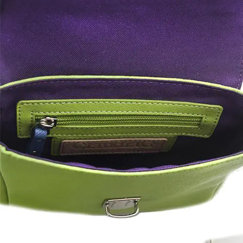 Tiny Leather Handbag -Blue/Lime (Option 1) - jasmin milk bar