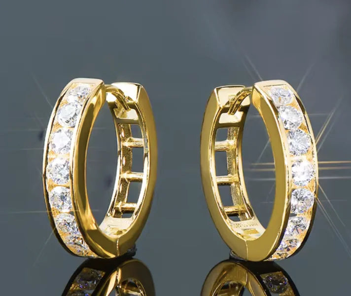 IOGOU 2.5mm Moissanite Hoop Earrings - jasmin milk bar