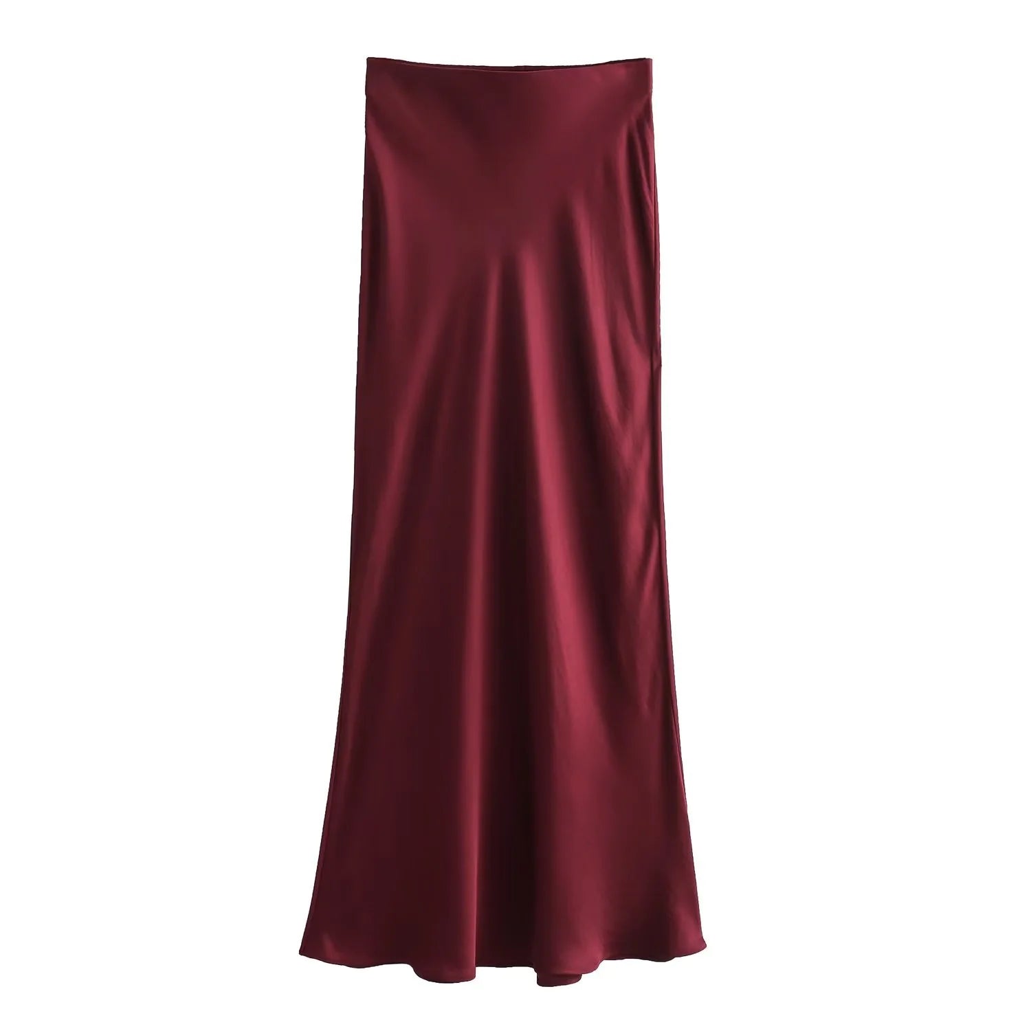 Women's Satin Pleated Midi Skirt - jasmin milk bar