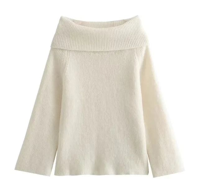 Elegance Off-Shoulder Sweater - jasmin milk bar