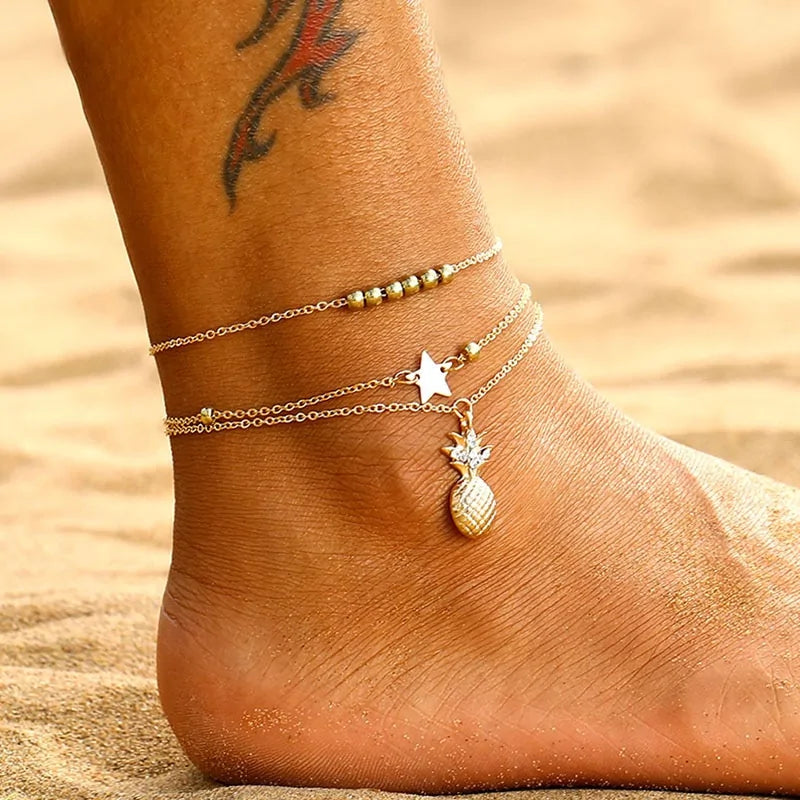 Bohemian Wave Anklets - Handmade Cotton Foot Jewelry - jasmin milk bar