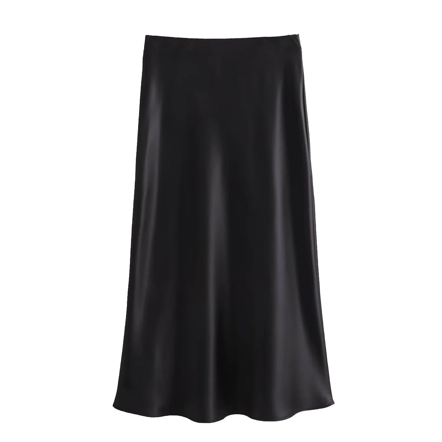 Women's Satin Pleated Midi Skirt - jasmin milk bar