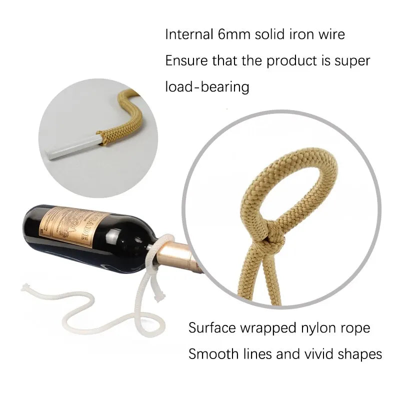 Creative Suspended Rope Wine Rack - jasmin milk bar