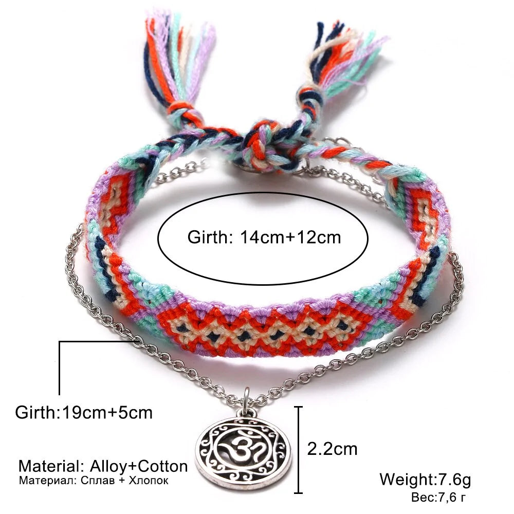 Bohemian Wave Anklets - Handmade Cotton Foot Jewelry - jasmin milk bar