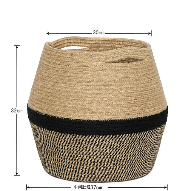 Thick Heavy Cotton Rope Laundry Bucket - jasmin milk bar