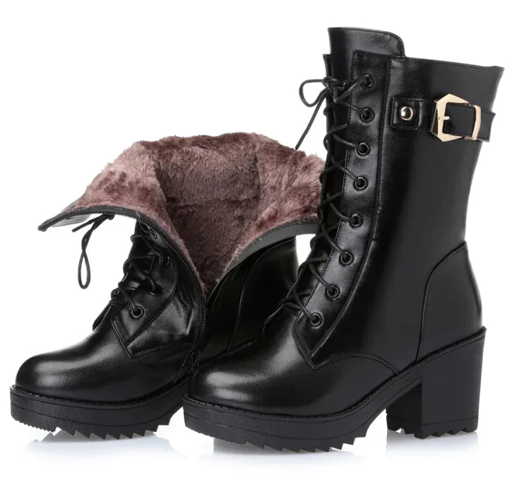 Leather Martin Boots - jasmin milk bar