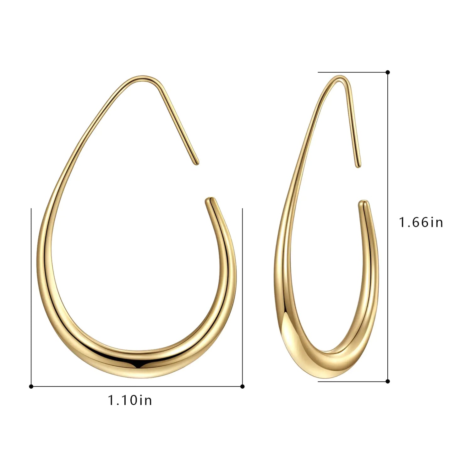 Lightweight Teardrop Hoop Earrings - jasmin milk bar