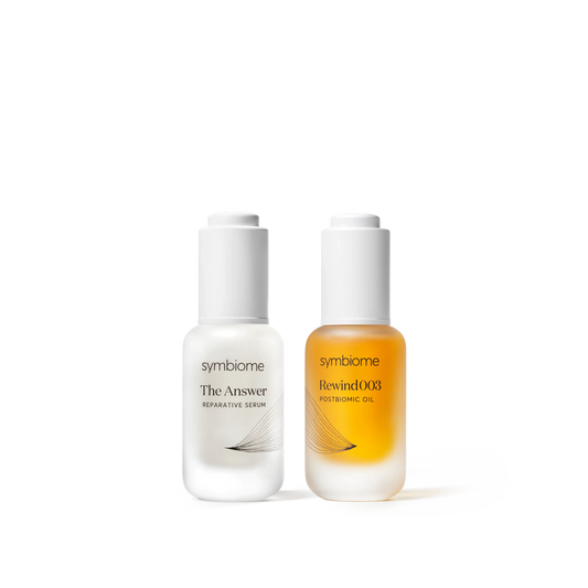 Supple Skin Set (The Answer Reparative Serum + Rewind003 Age-Defying Postbiomic Oil) - by Symbiome - jasmin milk bar