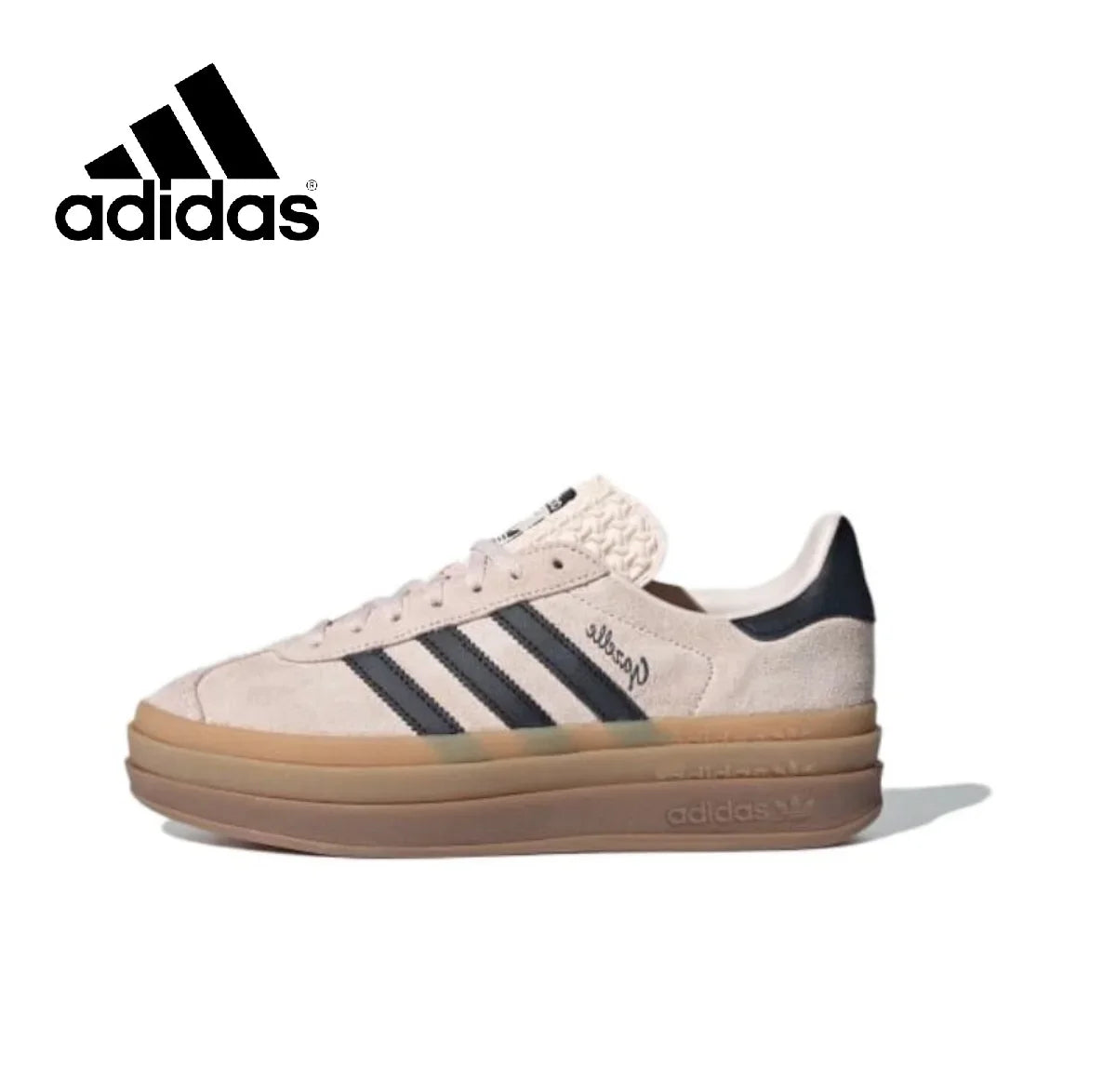 Adidas New Arrival Gazelle Bold thick bottom Men's and Women's shoes - jasmin milk bar