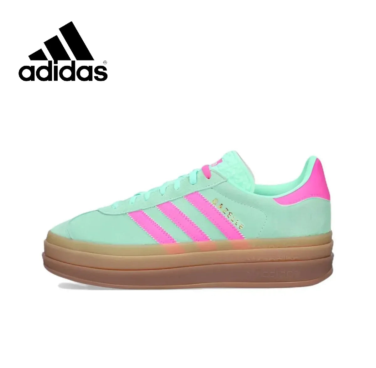 Adidas New Arrival Gazelle Bold thick bottom Men's and Women's shoes - jasmin milk bar