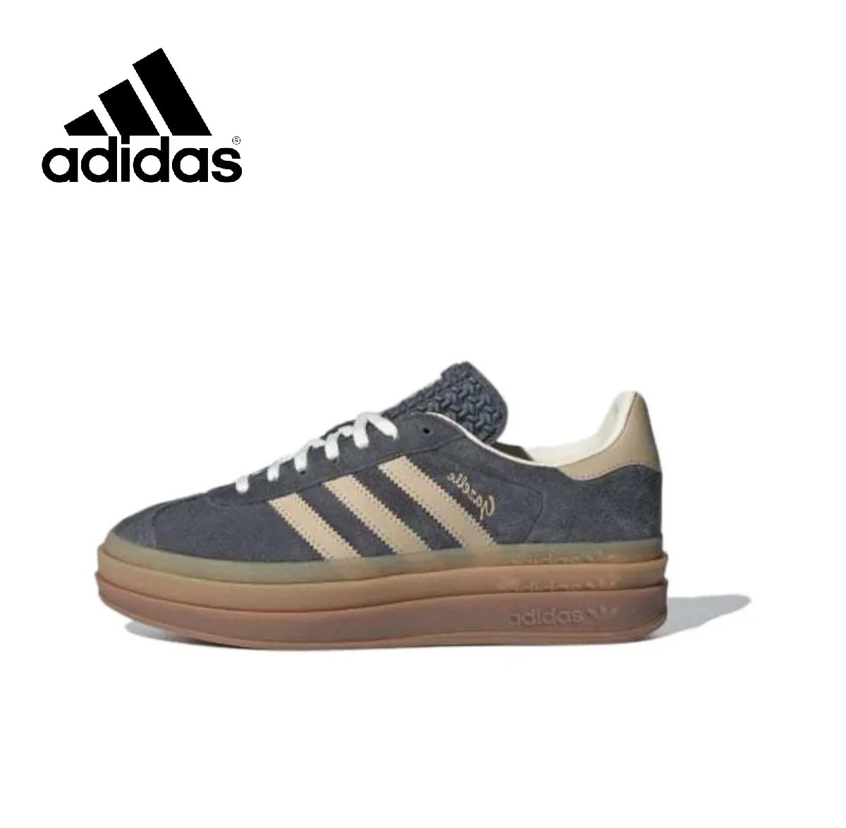 Adidas New Arrival Gazelle Bold thick bottom Men's and Women's shoes - jasmin milk bar