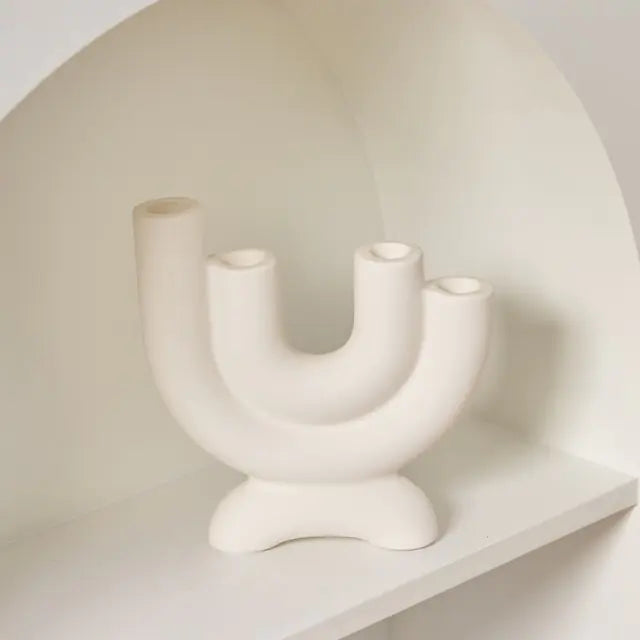 Ceramic Candlestick Holder - jasmin milk bar