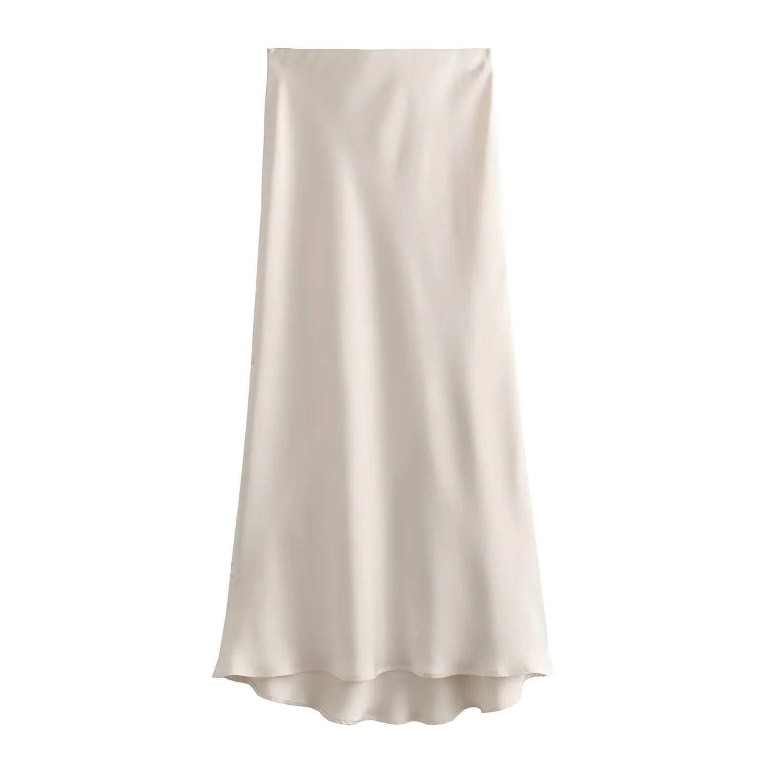 Women's Satin Pleated Midi Skirt - jasmin milk bar