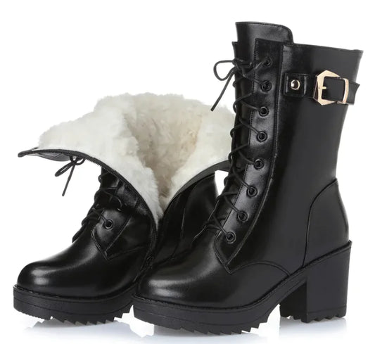 Leather Martin Boots - jasmin milk bar