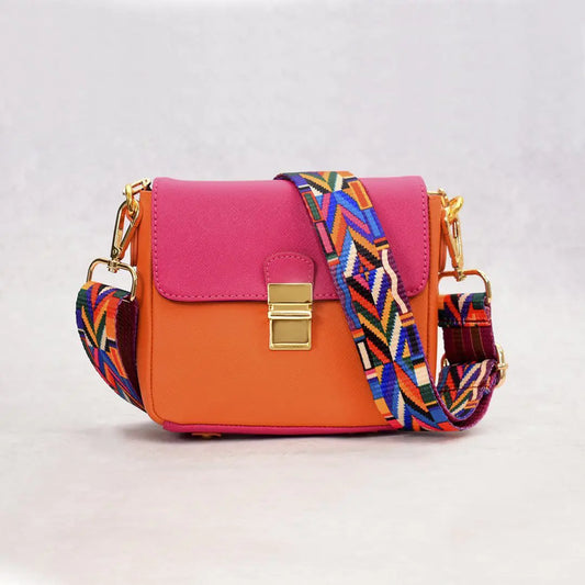 Tiny Leather Handbag -Watermelon/Orange (Option 1) - jasmin milk bar