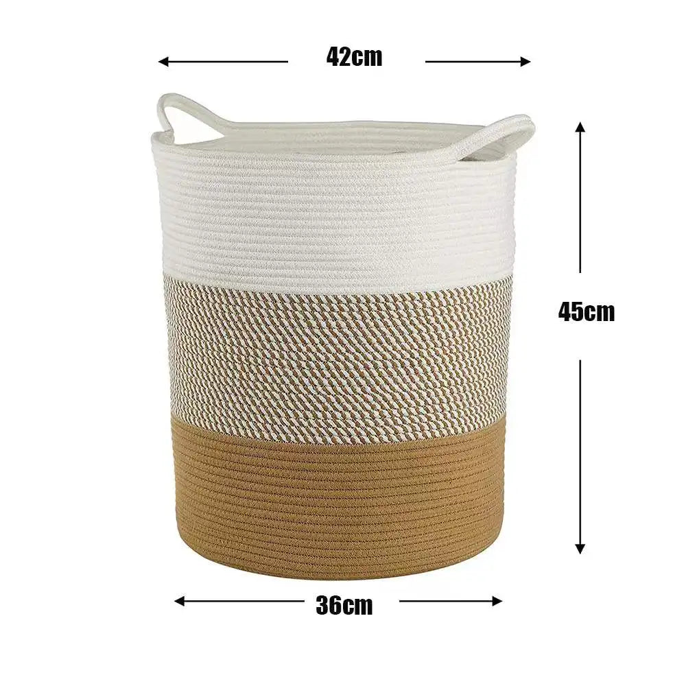 Thick Heavy Cotton Rope Laundry Bucket - jasmin milk bar