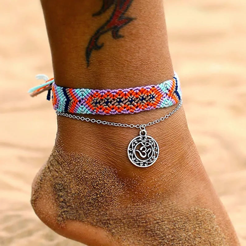 Bohemian Wave Anklets - Handmade Cotton Foot Jewelry - jasmin milk bar