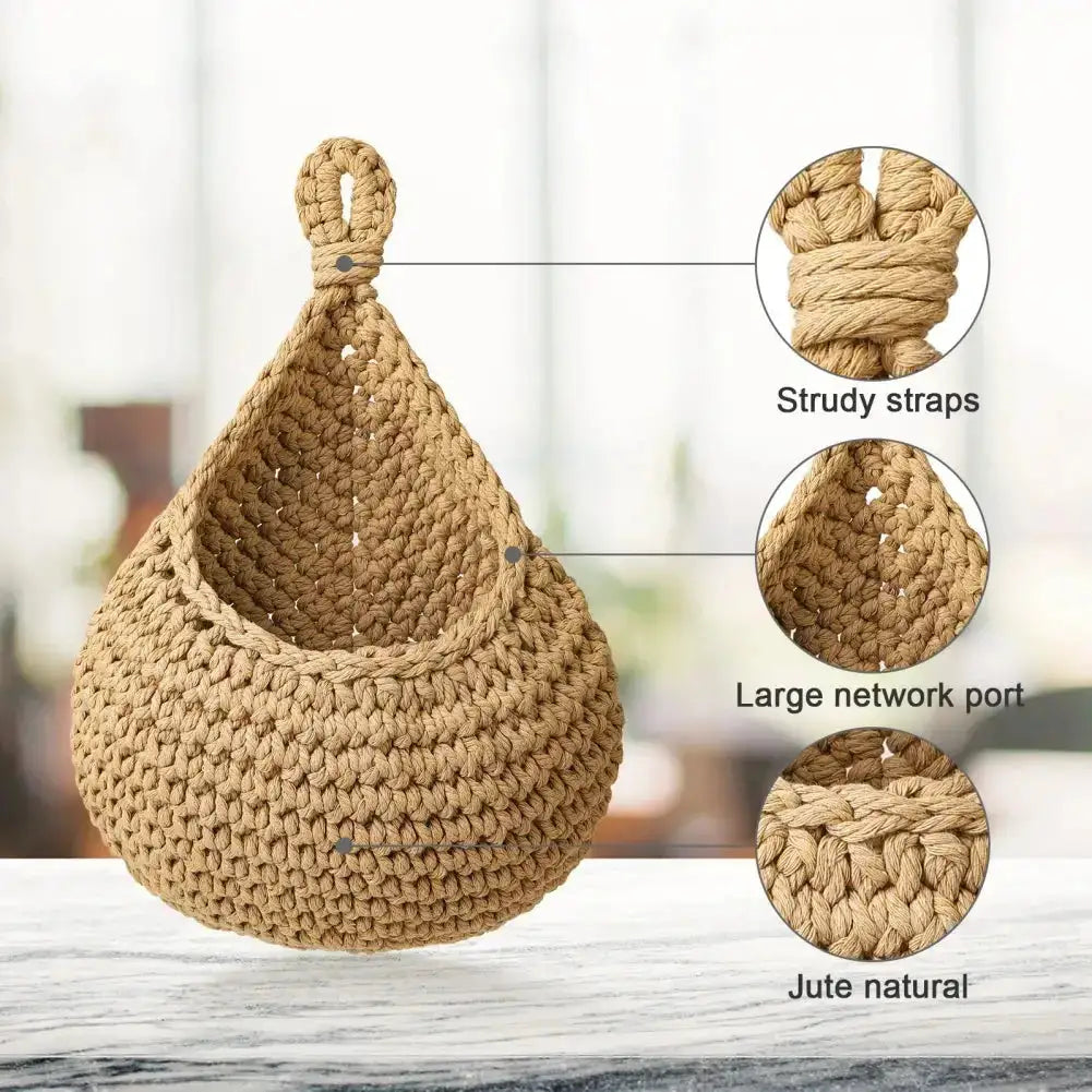 Wall Hanging Macrame Basket - jasmin milk bar