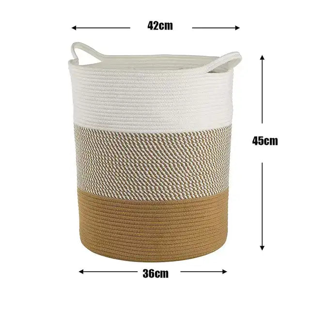 Thick Heavy Cotton Rope Laundry Bucket - jasmin milk bar