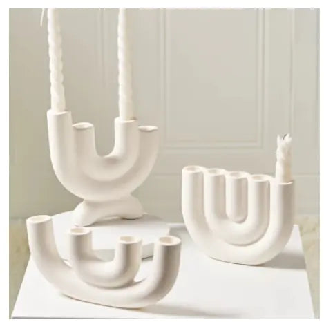 Ceramic Candlestick Holder - jasmin milk bar