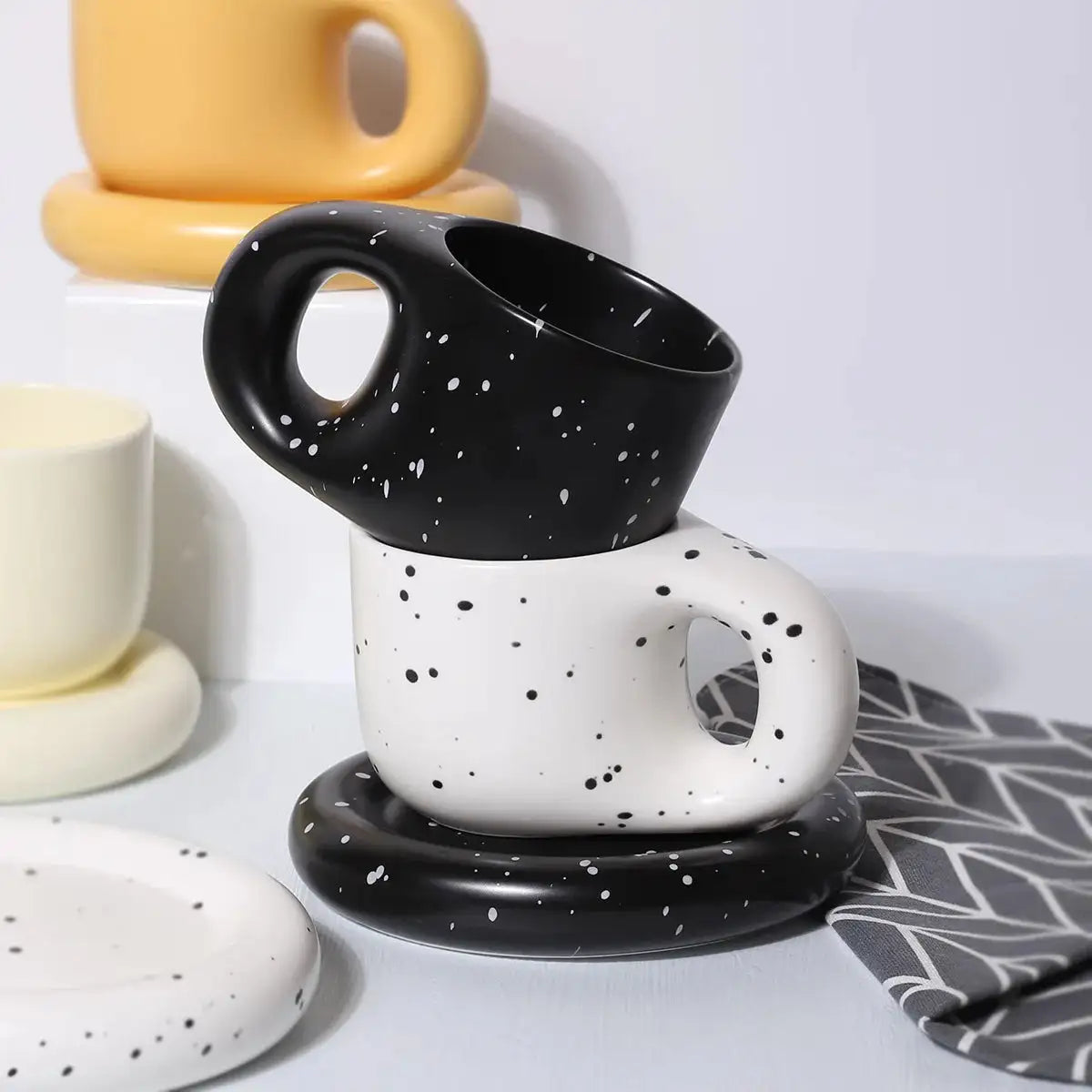 Ink Splash Fat Handle Mug - jasmin milk bar