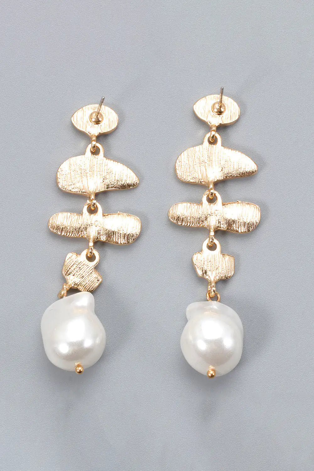 Abnormal Shape Zinc Alloy Synthetic Pearl Dangle Earrings - jasmin milk bar