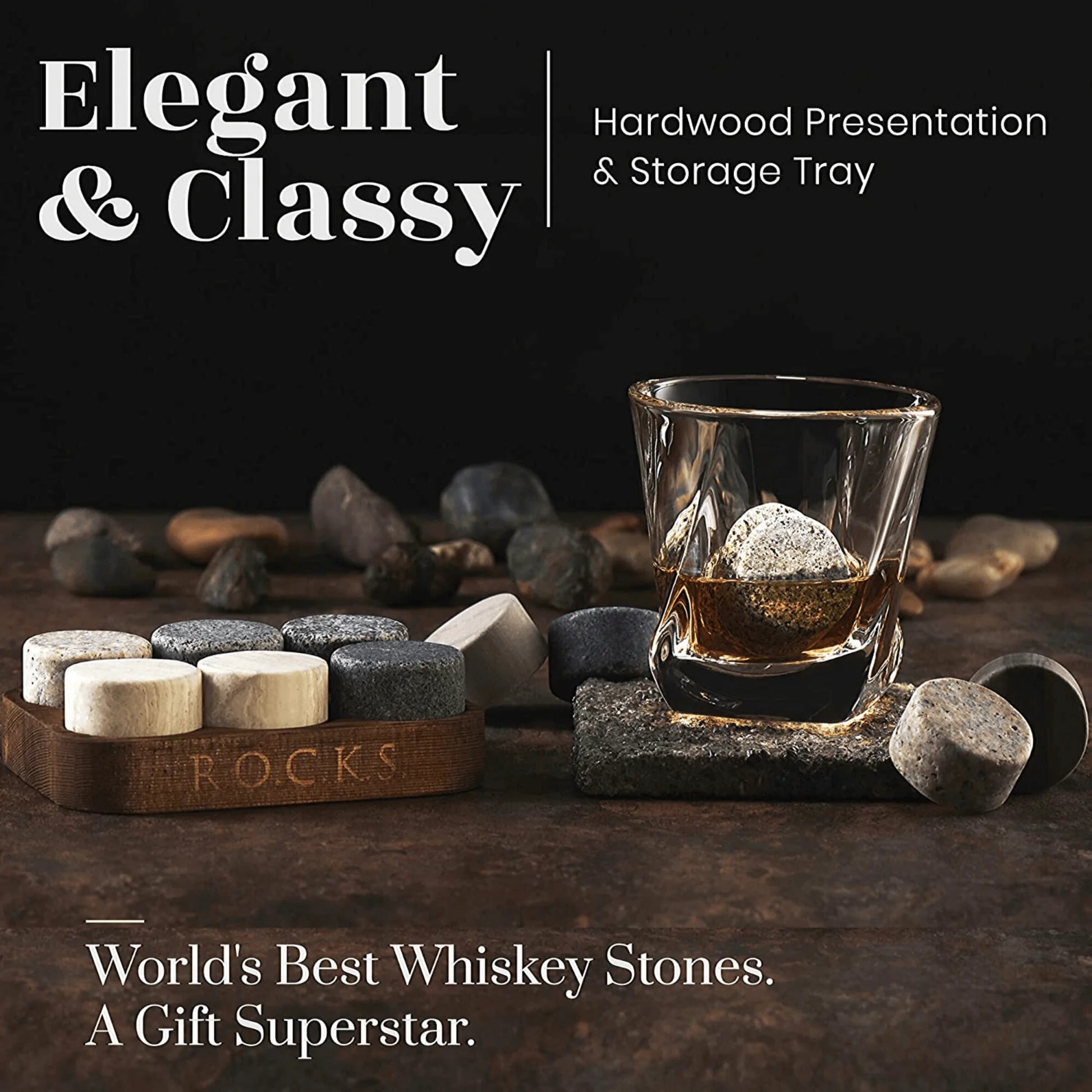 The Gourmet Gift Set - Whiskey Stones & Bourbon Barrel Aged Coffee - jasmin milk bar