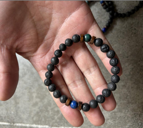 Black Volcanic Stone Bracelet - jasmin milk bar