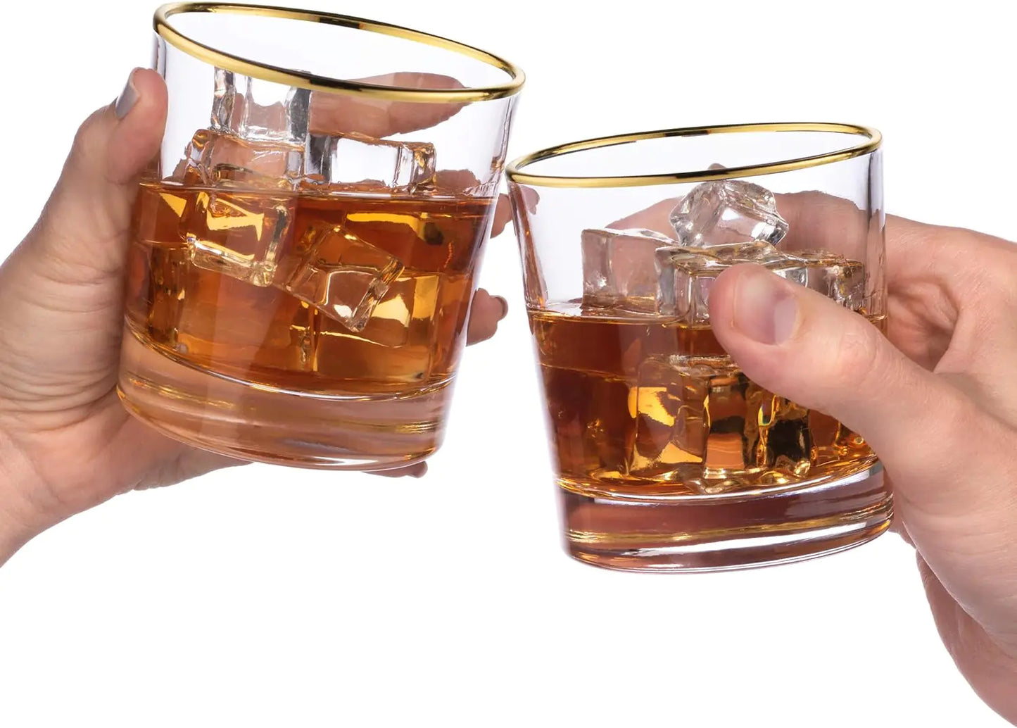 Gold-Rimmed Whiskey Tumblers Set Of 4 - jasmin milk bar