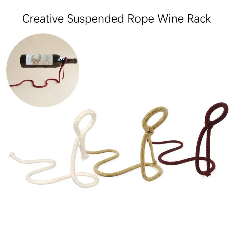 Creative Suspended Rope Wine Rack - jasmin milk bar