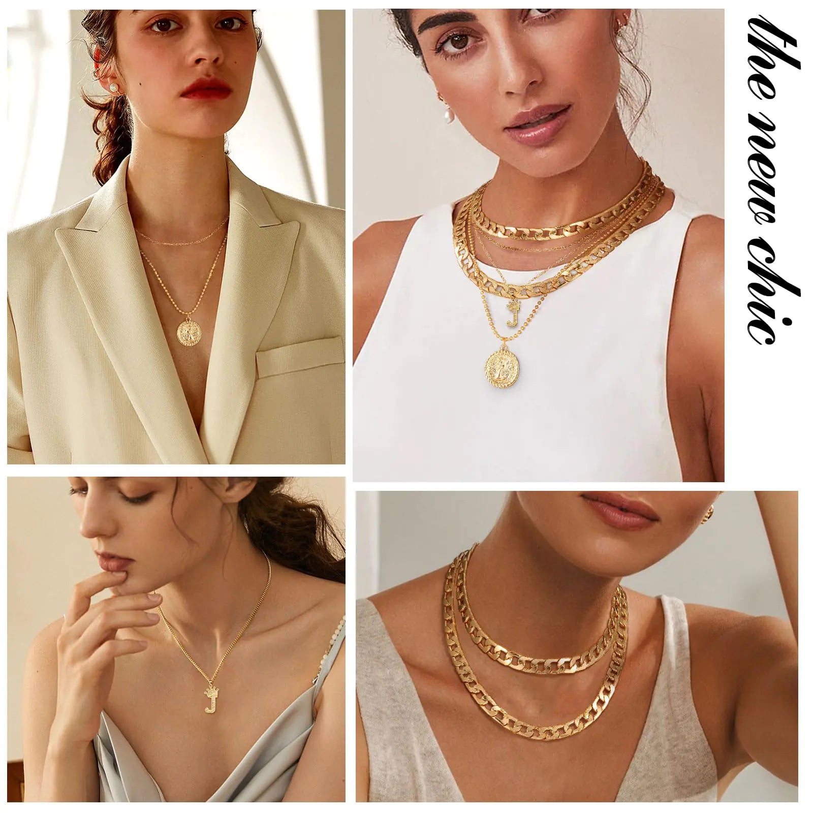 MJartoria Gold Layered Necklaces - jasmin milk bar