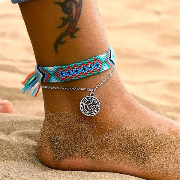 Bohemian Wave Anklets - Handmade Cotton Foot Jewelry - jasmin milk bar