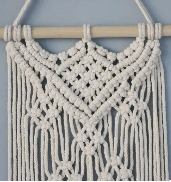 Handwoven Macrame Wall Hanging – Bohemian Cotton Rope Tapestry for Home Décor - jasmin milk bar