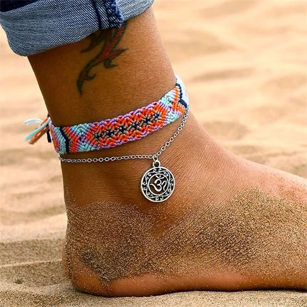 Bohemian Wave Anklets - Handmade Cotton Foot Jewelry - jasmin milk bar