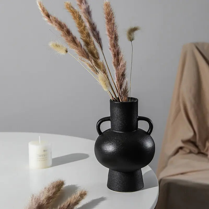 White Black Ceramic Vases - jasmin milk bar