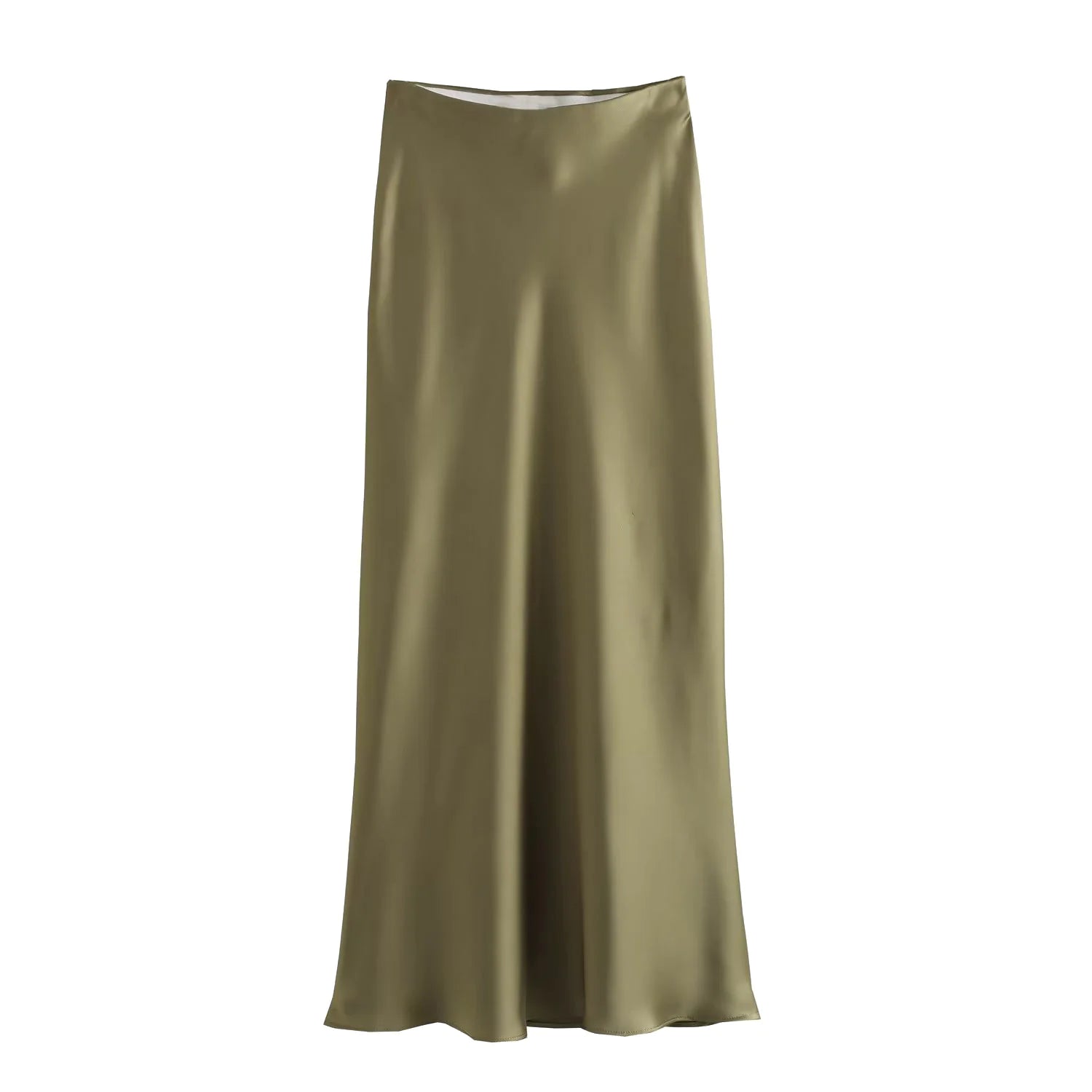 Women's Satin Pleated Midi Skirt - jasmin milk bar