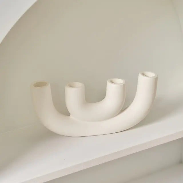 Ceramic Candlestick Holder - jasmin milk bar