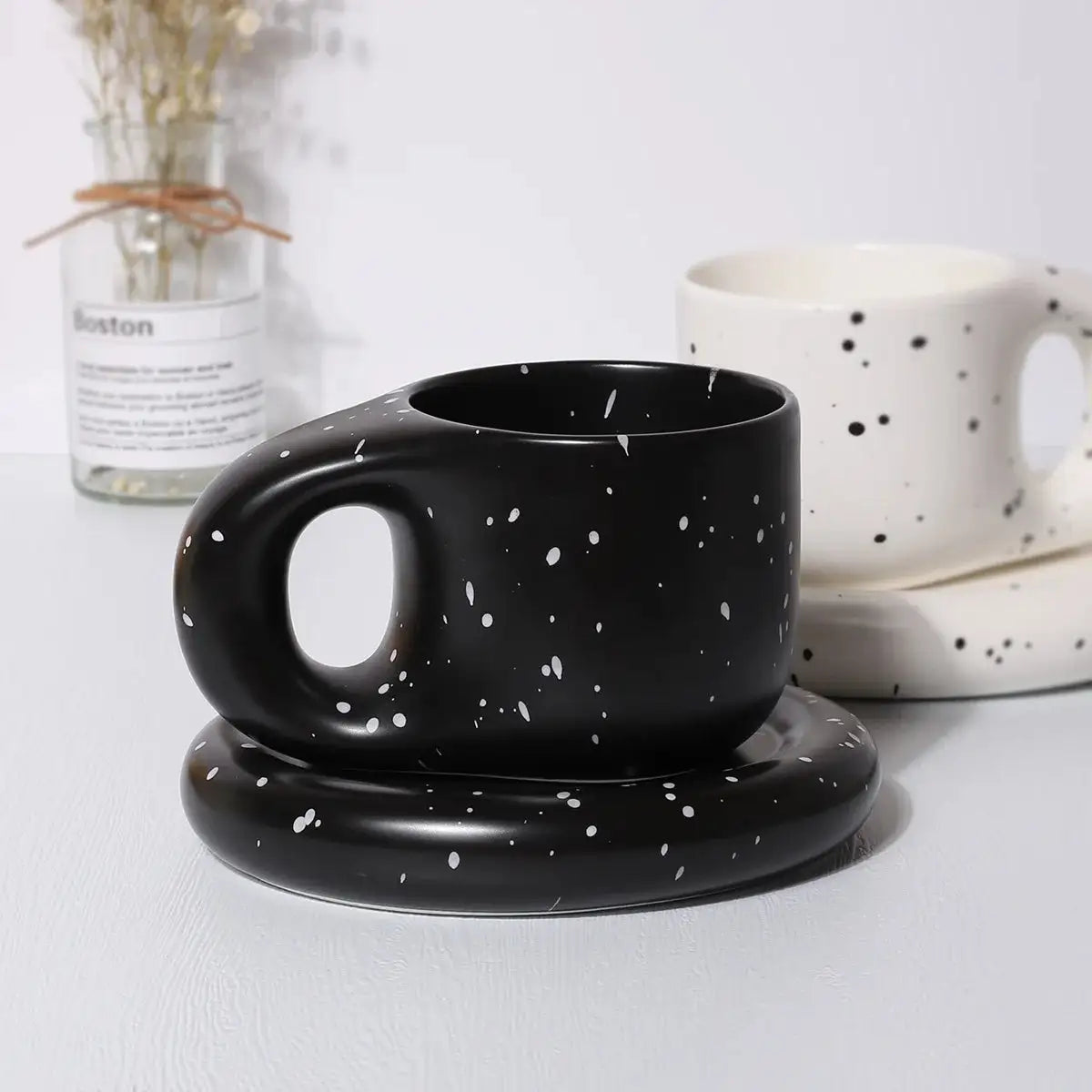 Ink Splash Fat Handle Mug - jasmin milk bar