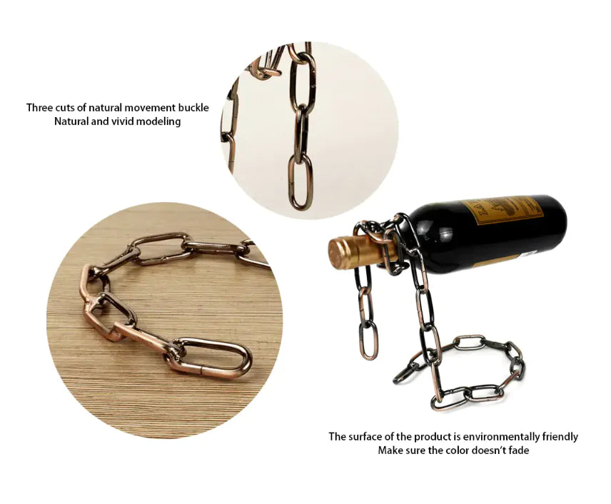 Magic Iron Chain Wine Bottle Holder - jasmin milk bar