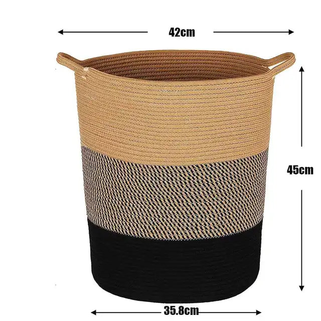 Thick Heavy Cotton Rope Laundry Bucket - jasmin milk bar